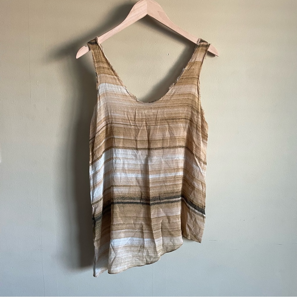 HELMUT LANG silk spray stripe chiffon top